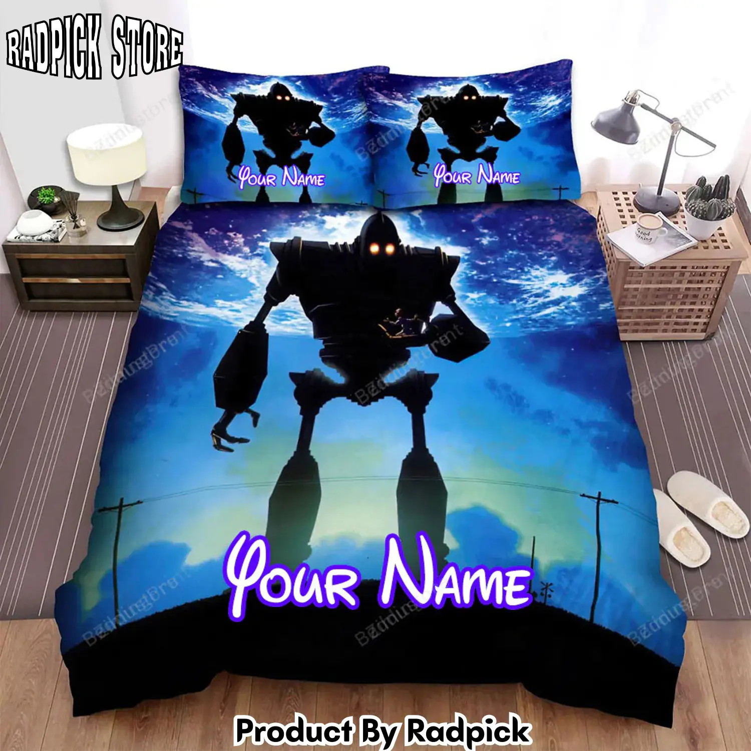 Radpick the iron giant earth movie poster bed sheets duvet cover personalized name bedding sets rp3271214